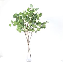 Faux Floral Greenery Simulation Green Plant Pickled Eucalyptus Leaf Round Leaf Home Living Room Table Wedding Decoration J220906