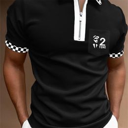 Men's Polos Fashion Casual polo shirts Men Short Sleeve Turn-down Collar Zipper Design Tops Harajuku Men's Streetwear camisas de hombre 220906