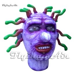Scary Inflatable Mutant Halloween Monster Head Model 3m Air Blow Up Zombie Skull Balloon For Yard Decoration
