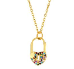 Jewellery Necklaces Pendants lock love e5ryh chain necklace Zirconia Jewellery Cubic Crystal Cz Fashion Charm 35y