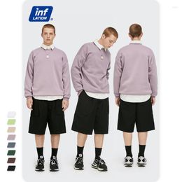 Men's Hoodies INFLATION Mens Solid Color Crewneck Sweatshirt Unisex Comfort Blank Pullovers