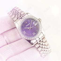 Automatic Mechanics Womens 31mm Watch 904L Stainless Steel Strap Sapphire Glass Mirror Clock Waterproof Roman Word Nail Diamonds Luxury Gifts Wristwatches