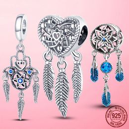 925 Silver Charm Beads Dangle Spiritual Dreamcatcher Bead Fit Pandora Charms Bracelet DIY Jewelry Accessories