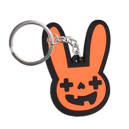 Key Rings 2022 New bad bunny Factory wholesale motorcycle cute key chain 3d soft pvc key chain custom PVC rubber motorcycle keychain