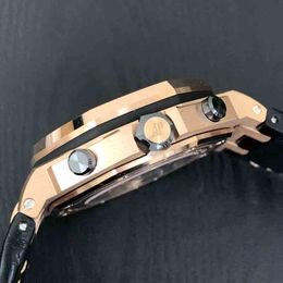 Luxury Mens Mechanical Watch r Aibi Rose Gold Black 26470or A002cr. 02 Swiss Es Brand Wristwatch