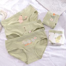 Panties Teenage Panties Floral Printed Underpants Young Girl Briefs Comfortable Cotton Grenn Kids Underwear 20220906 E3