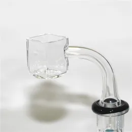 Smoking Square Quartz Banger Hookahs Flat Top Quartz Nail with Terp Pearl Insert Glass Bubble Carb Cap for Water Pipes Dab Oil Rigs