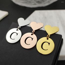 Brooches Fashion Design Heart Broochs Women A-Z 26 Letters Round Initial Name Badges High Quality Handmade Men's Business Suit Brooch