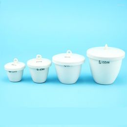 50mL 1pc Ceramic Crucible With Lid Pottery Porcelain Crockery Earthen Laboratory Chemistry Equipment