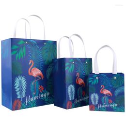 Gift Wrap 10pcs Flamingo Vertical Version Bag Paper Handbags Children's Day Birthday Party Christmas Portable