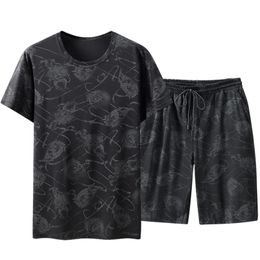 Men's Tracksuits jogging homme Summer Men's T-shirts 2-pcs Tracksuit set Casual Oversize 10XL 11XL fatty shorts elasticity Male Streetwear 220905