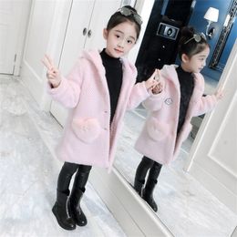 Coat Winter Sweater Cotton Kid Outerwear Clothes Toddler Children Casual Turn-down Collar Plaid wool Coats for girls clothing 20220906 E3