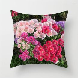 pink rose pillow UK - Pillow Pink Rose Flower Printing Cover Case Home Decorative Covers Sofa Pillows Car Chair Decor