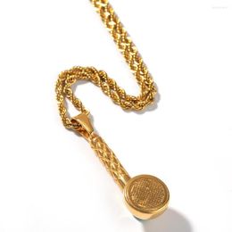 Pendant Necklaces Hip Hop Necklace Men's Gold Out Cuban Stainless Steel Earphone Fashion Simple Hip-hop