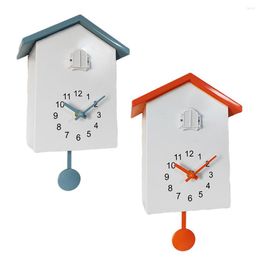 Wall Clocks Cuckoo Clock ABS Plastic Modern Bird House Quartz Hanging Watch Decoration Alarm For Home Kindergarten Office