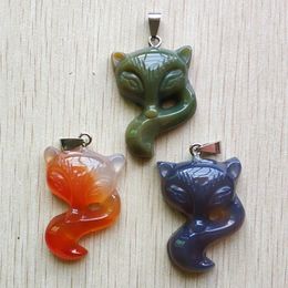 Pendant Necklaces Fashion Natural Stone Carved Mixed Charm Pendants For Necklace Jewellery Making 3pcs/lot Wholesale