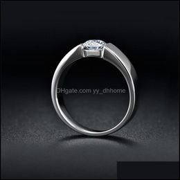 Wedding Rings Send Sier Certificate Yhamni 100% Real Pure 925 Ring 6Mm Sona Cz Diamond Engagement Wedding Rings Jewellery For Yydhhome Dhuwp