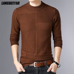 Men's Sweaters Top Quality Brand Knit Pullover Crew Neck Sweater Autum Winter Solid Color Simple Casual Men Jumper Fashion Clothing 220905