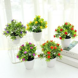 Decorative Flowers Simulation Plastic Green Plant Potted Indoor Decoration Artificial Flower Bonsai Interior Succulent
