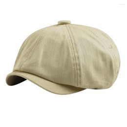 Berets MINAKOLIFE Men Sboy Cap Herringbone Baker Boy Cabbie Flat Hat Retro Brim Duckbill Caps Casual Visor Casquette