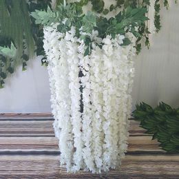 Faux Floral Greenery 90120180Cm Artificial Wisteria Vine Ivy Hanging Plant Wall Silk Garland Home Garden Wedding Decoration J220906