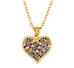 Jewellery Necklaces Pendants heart of the cross O chain necklace Zirconia Jewellery Cubic Crystal Cz Fashion Charm sh35ej