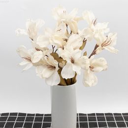 Faux Floral Greenery Artificial Lily Silk Flowers Flowering Fake Flowers Branch Diy Wedding Centerpieces Decor Autumn Garden Home Decoration White J220906