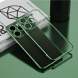 Ultra Thin Phone Cases For iPhone11 12 13 14/pro/promax/max/12 13/mini/xr/xs/xsmax/7 8/plus/SE2 Frosted Electroplated Transparent Case