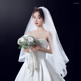 Headpieces Korean Bridal Veil Super Fairy Elastic Net Double Layer Shape Wedding Dress Headdress Sen Is A Long