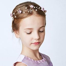 Kopfbedeckungen Little Girls Hair Accessoires Bankettkranz Performance Kopfschmuck nicker und h￼bscher Band Perlenschmuck Blumenm￤dchen