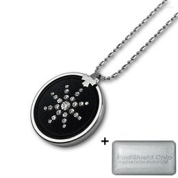 Pendant Necklaces 1 Quantum Lava Necklace Charm Chain Jewelry With 2 Pieces Anti EMF Shield Stickers For Phone