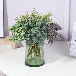 Faux Floral Greenery Artificial Plant Eucalyptus Leaves Plastic Green Plants Fake Eucalyptus Leaves Diy Home Wedding Forest Style Decor J220906