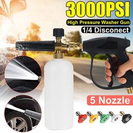 Lance High Pressure Washer Car Washing Machine Water Gun Garden Watering Hose Nozzle Foam Cannon 1L Generator