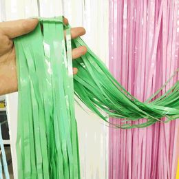 Party Decoration 1Mx2M Macaron Colour Shiny Foil Fringe Curtain Metallic Po Booth Tinsel Backdrop Door Wedding Birthday