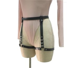 Belts Handmade Leather Punk Goth Garters Belt Lingerie Suspenders Strap O-ring Harness For Leg