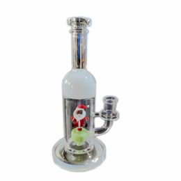 Christmas Hookahs Mini Glass Bong With Santa Claus Perc Small Glass Bongs With Bowl Accessories