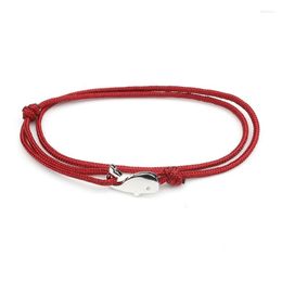 Charm Bracelets NIUYITID Whale Tail Bracelet Simple Parachute Cord Hand Braslet For Men Wristband String Adjust Jewellery Homme