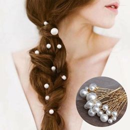 Headpieces Women U-shaped Pin Metal Barrette Clip Hairpins Simulated Pearl Bridal Tiara Hair Accessories Wedding Hairstyle Design Tool 18pc