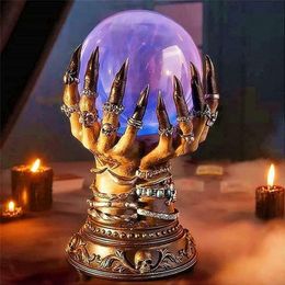 Party Decoration Glowing Halloween Crystal Ball Crystal Magic Skull Finger Spooky Ornaments Decor 220905