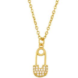 Jewellery Necklaces Pendants Cuban Chain Hip Hop Pentagram lock chain necklace Zirconia Jewellery Cubic Crystal Cz Fashion Charm hw35