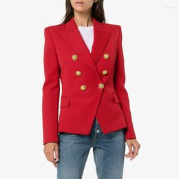 Women's Suits Designer Blazer Jacket Women's Double Breasted Metal Lion Buttons Outer Office Lady Formal Women Blazers 2022 Autumn