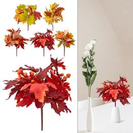 Decorative Flowers Artificial Wedding Decor Thanksgiving Day Halloween Decoration Accessories Plants Faux Leaves