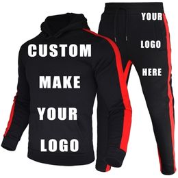 Men's Tracksuits Custom s Customized Made Men's Tracksuit Sets DIY Design Personal Print Jersery Homme Hoodie Jogger Sports Pant Sweatsuit 220905