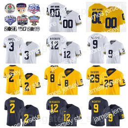 American College Football Wear NCAA College Football Michigan Wolverines Jersey 12 Cade McNamara 9 JJ McCarthy 2 Blake Corum 3 AJ Henning 25 Hassan Haskins 8 Ronnie Be