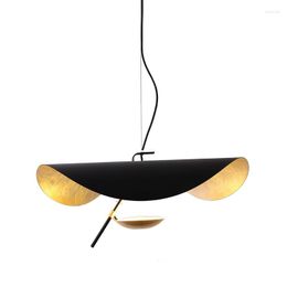 Pendant Lamps Modern Curved Surface Chandelier For Living Room Restaurant Kitchen Dining Table Flying Saucer Hat Art Indoor LED Lighting