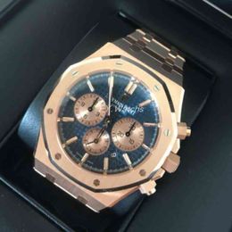 Relógio mecânico masculino de luxo genuíno Abby série 26331 ou Oo.1220ou.02 Relógio de pulso em ouro rosa 18k marca Swiss Es
