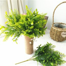 Faux Floral Greenery Wholesale Simulation Plant Persian Leaf Grass Wall Decoration Plant Fern Fake Flower Flowers Accessories Decorative Flower Row J220906