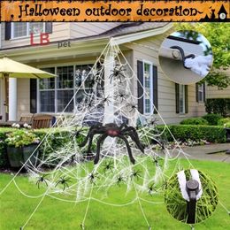 Other Festive Party Supplies Halloween Decorations Spider Web Spider Silk Cotton Simulation Big Spider Scene Layout Props Decorations 220905