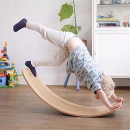 kids outdoor equipment NZ - Christmas Favor Doki Toy Wooden Balance Board Children Curved Seesaw Yoga Fitness Equipment Baby Indoor Toys Kids Outdoor Sports C248L