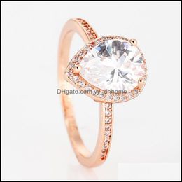 Wedding Rings Real 925 Sterling Sier Diamond Ring Wedding Gifts Engagement Jewellery For Women With Original Packing Drop Deliv Yydhhome Dhtu8